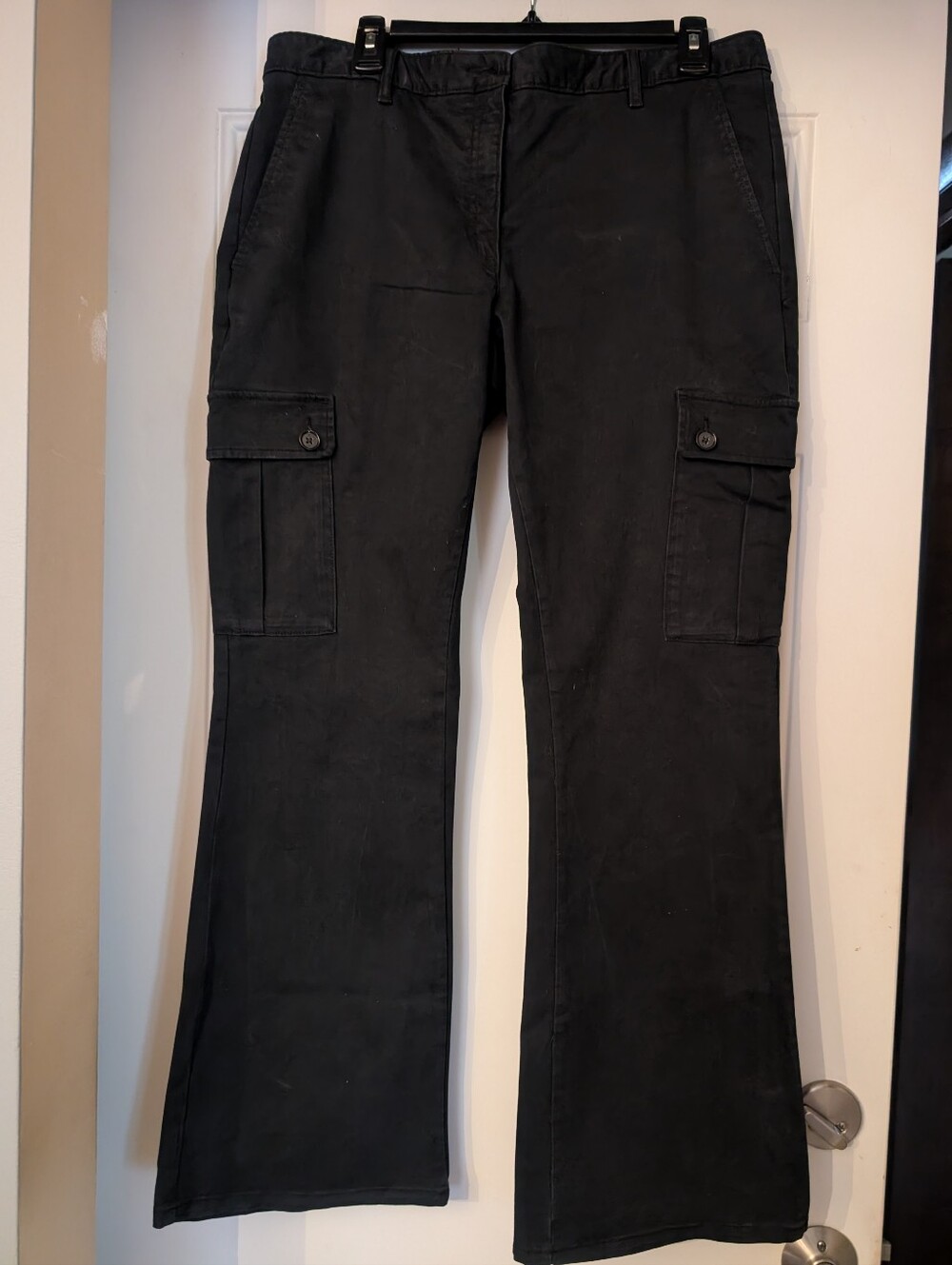 Banana Republic Factory Black Flare Cargo Pants Size 12